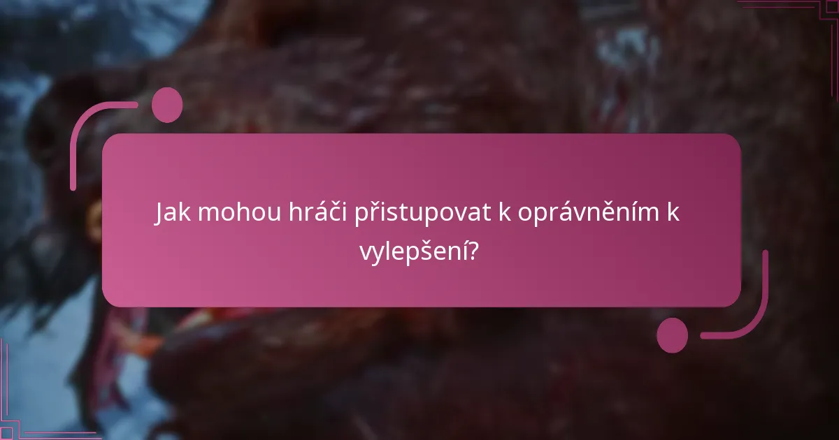 Jak mohou hráči přistupovat k oprávněním k vylepšení?